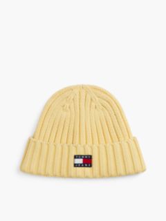 Heritage Logo Rib-Knit Beanie — Yellow 1