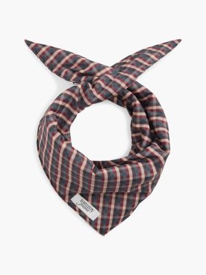 beige logo label padded triangle scarf for women tommy jeans