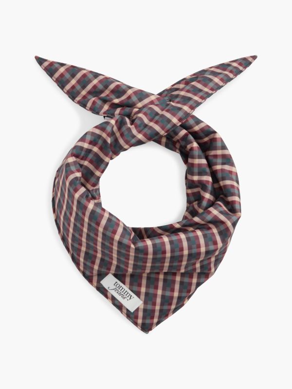 Logo Label Padded Triangle Scarf — Beige