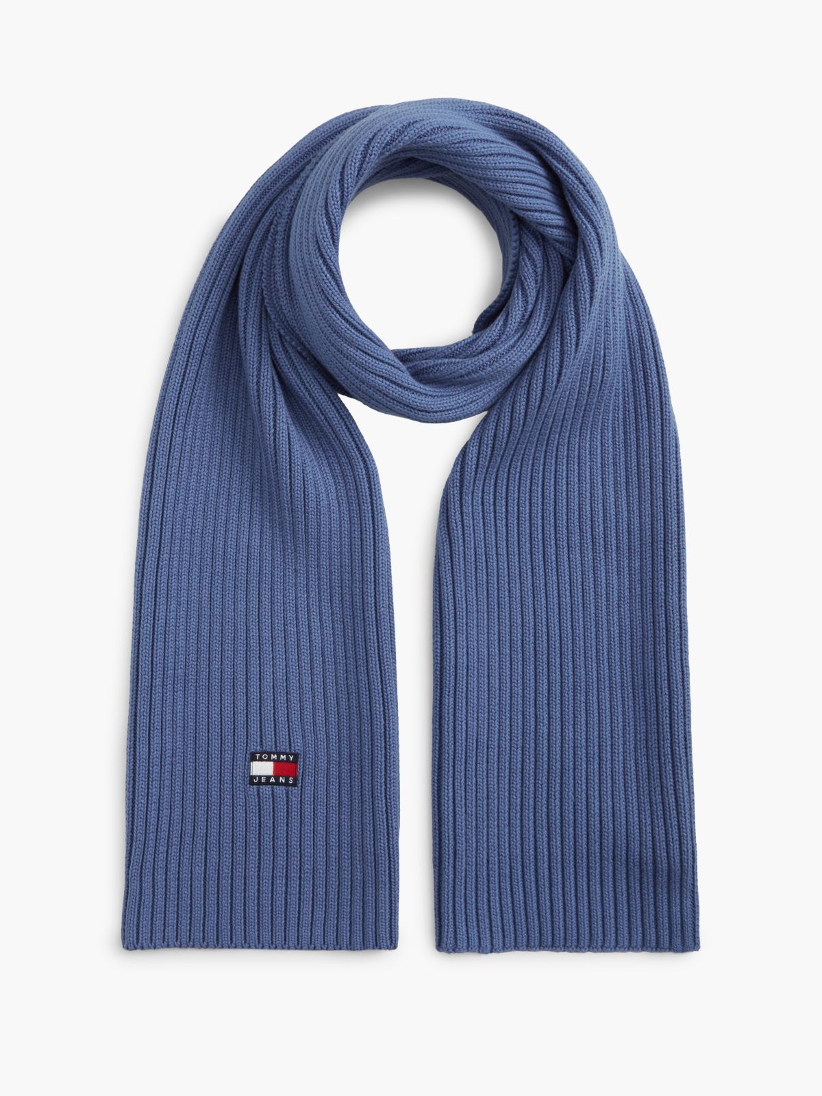 Heritage Logo Rib-Knit Scarf — Blue