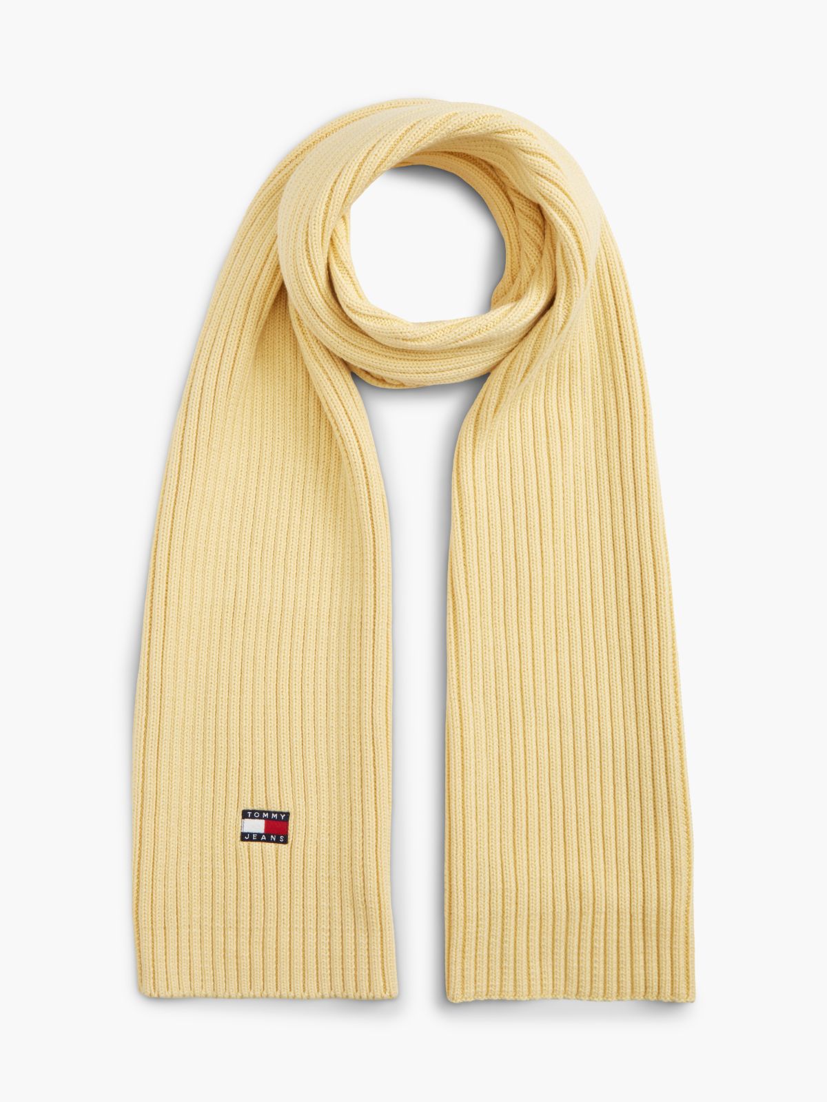 Heritage Logo Rib-Knit Scarf — Yellow