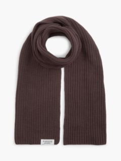 Logo Label Chunky Rib-Knit Scarf — Brown 1