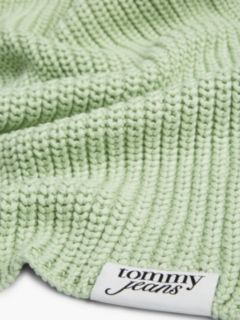 Logo Label Chunky Rib-Knit Scarf — Green 2