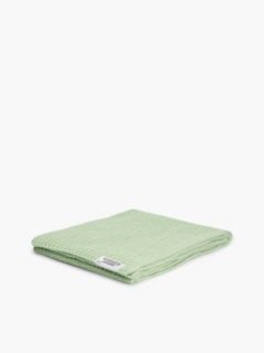 Logo Label Chunky Rib-Knit Scarf — Green 3