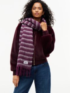 Wool Blend Logo Fringe Scarf — Red 4