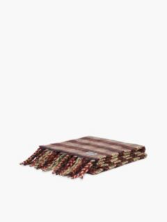 Wool Blend Logo Fringe Scarf — Beige 3
