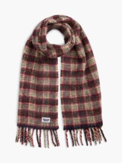 Wool Blend Logo Fringe Scarf — Beige 1