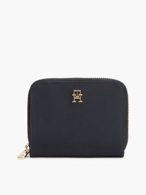 blue portfel hilfiger icon z zapięciem na zamek dla kobiety - tommy hilfiger
