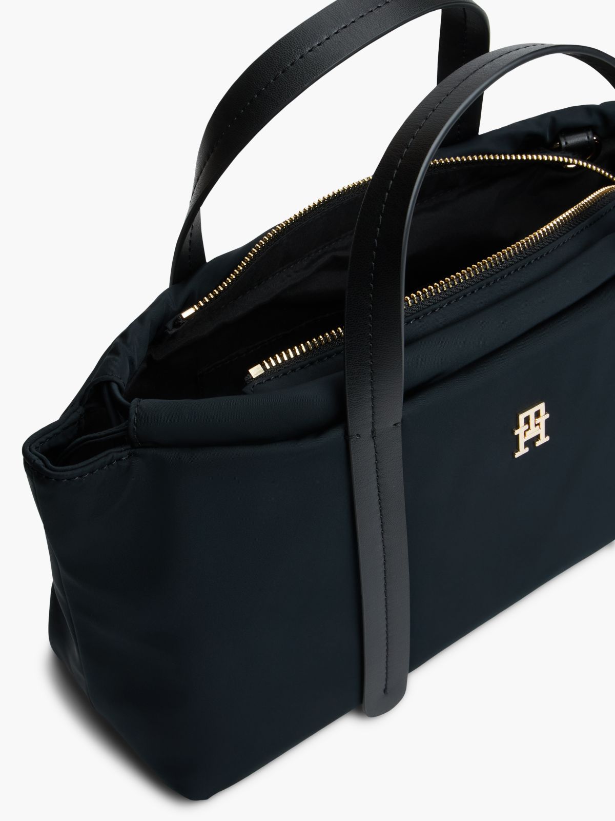TH Monogram Textile Crossbody Bag — Black