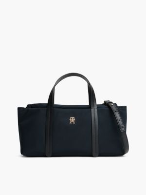 borsa a tracolla in tessuto con monogramma th black da donne tommy hilfiger