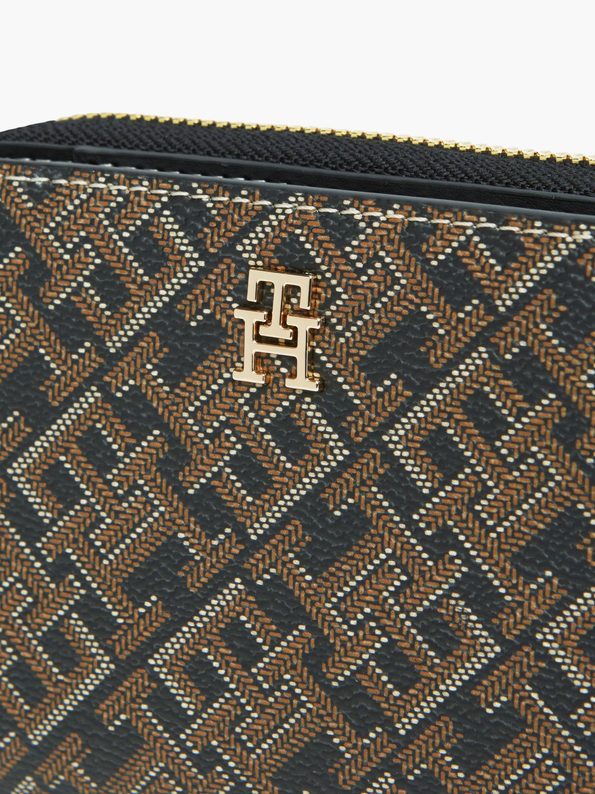 Hilfiger Icon Print Zip-Around Wallet — Black