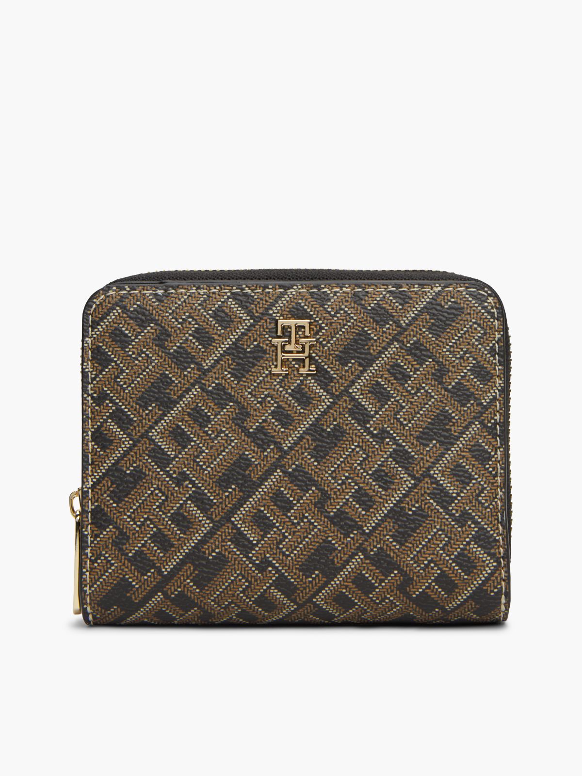 Hilfiger Icon Print Zip-Around Wallet — Black