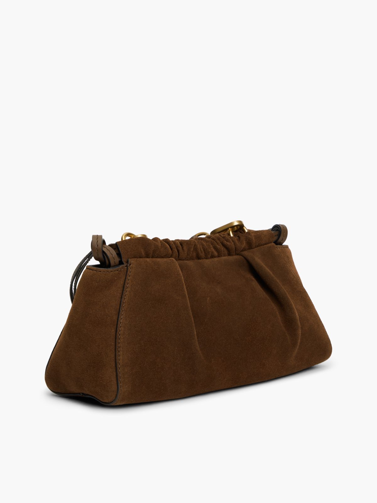 Soft Suede Crossbody Bag — Brown