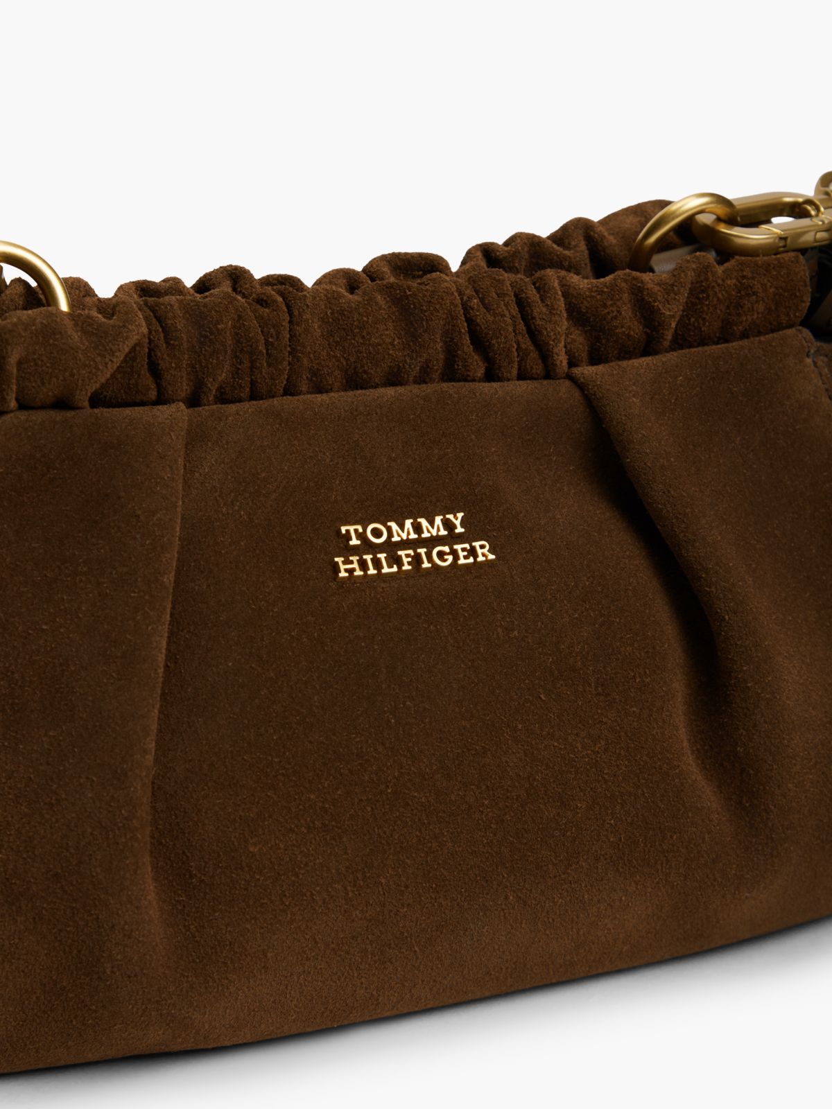 Soft Suede Crossbody Bag — Brown