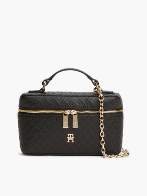 trousse de toilette hilfiger icon à chaîne black pour femmes tommy hilfiger