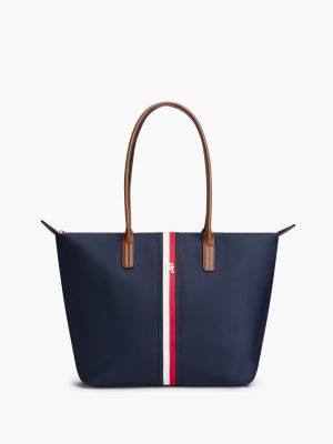 blue popette global stripe tote bag for women tommy hilfiger