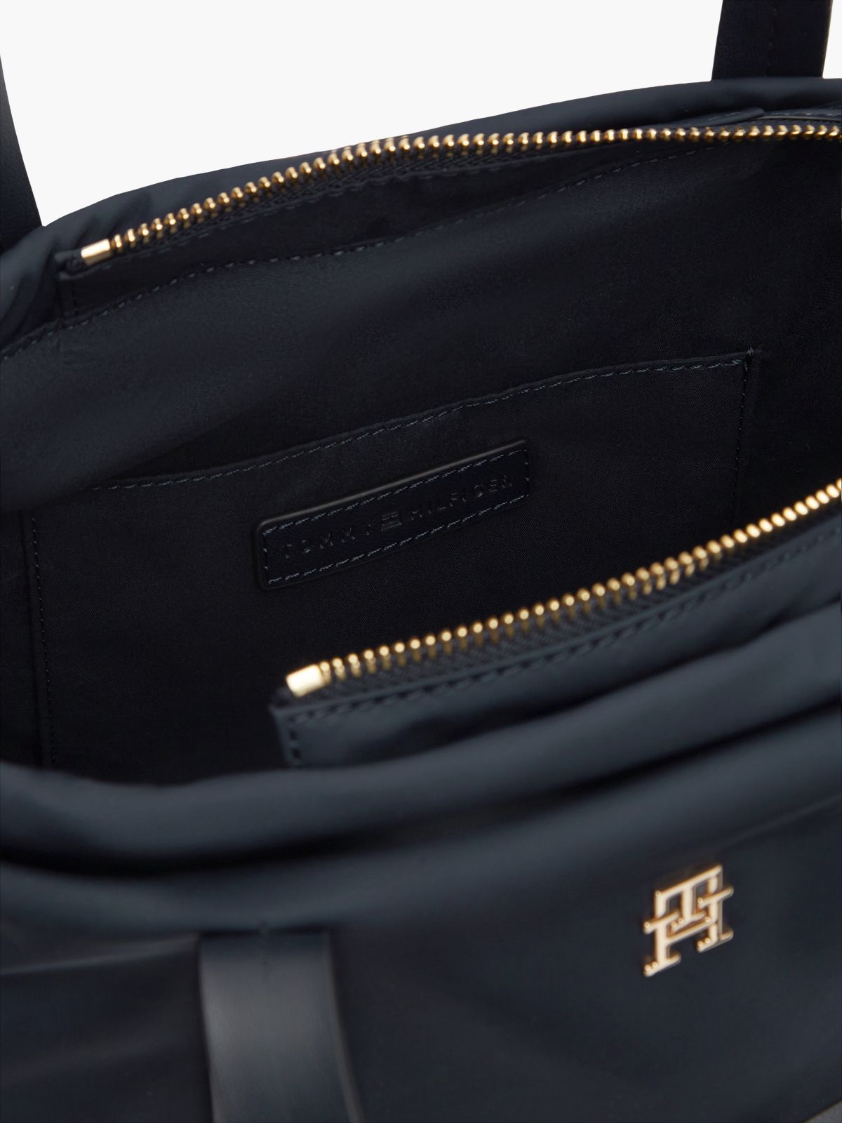 TH Monogram Convertible Tote Bag Backpack — Blue