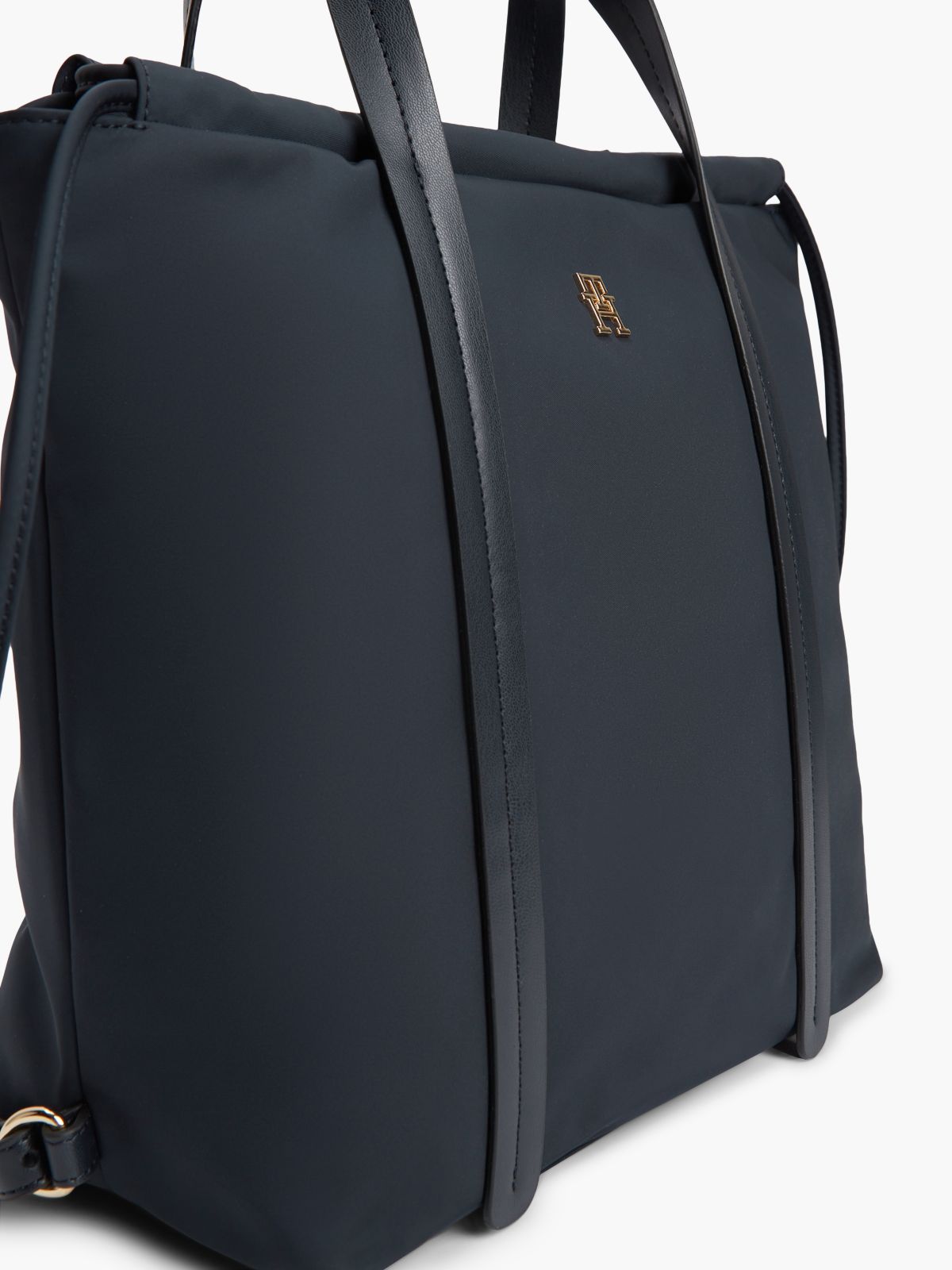 TH Monogram Convertible Tote Bag Backpack — Blue
