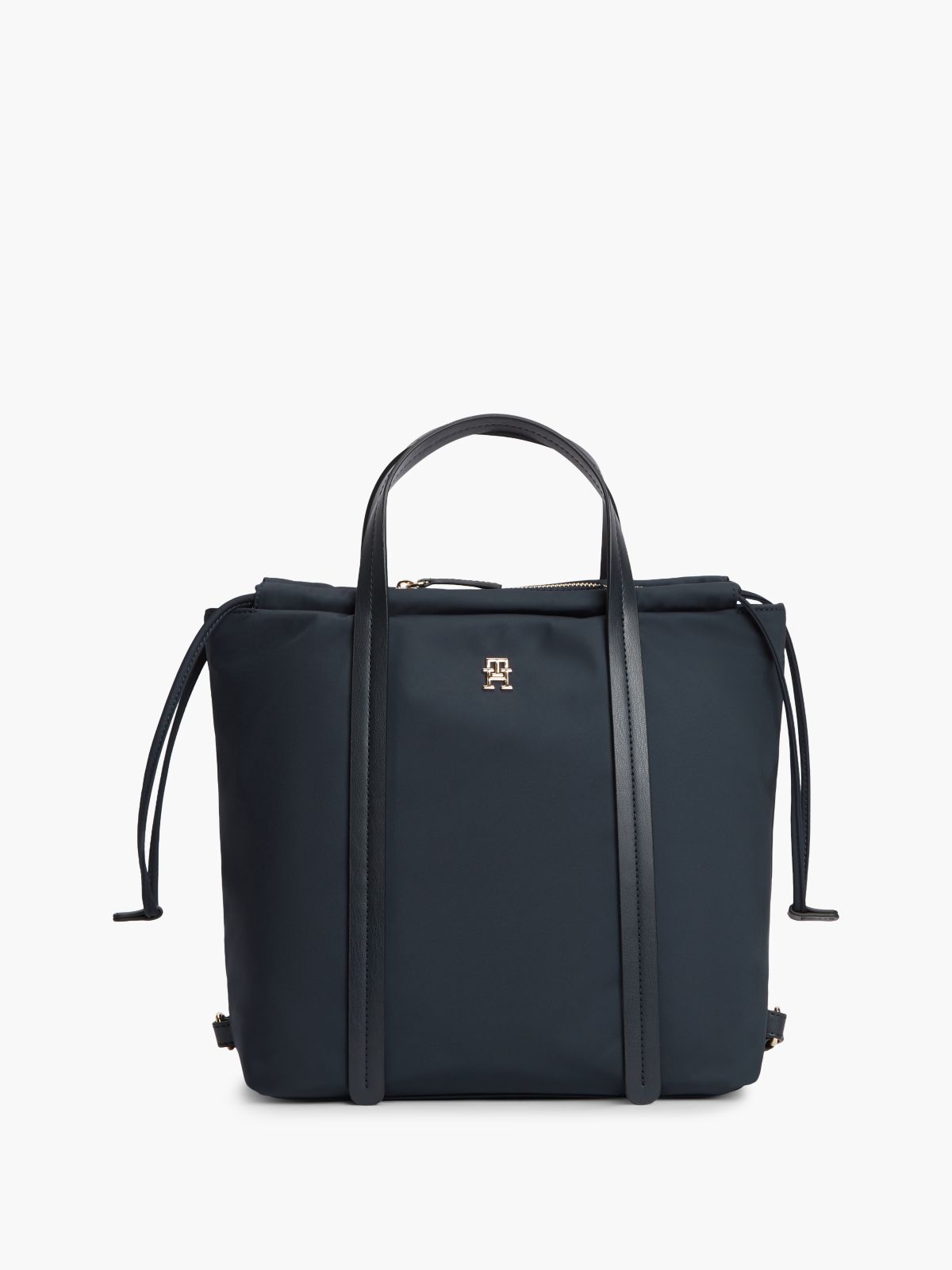 TH Monogram Convertible Tote Bag Backpack — Blue