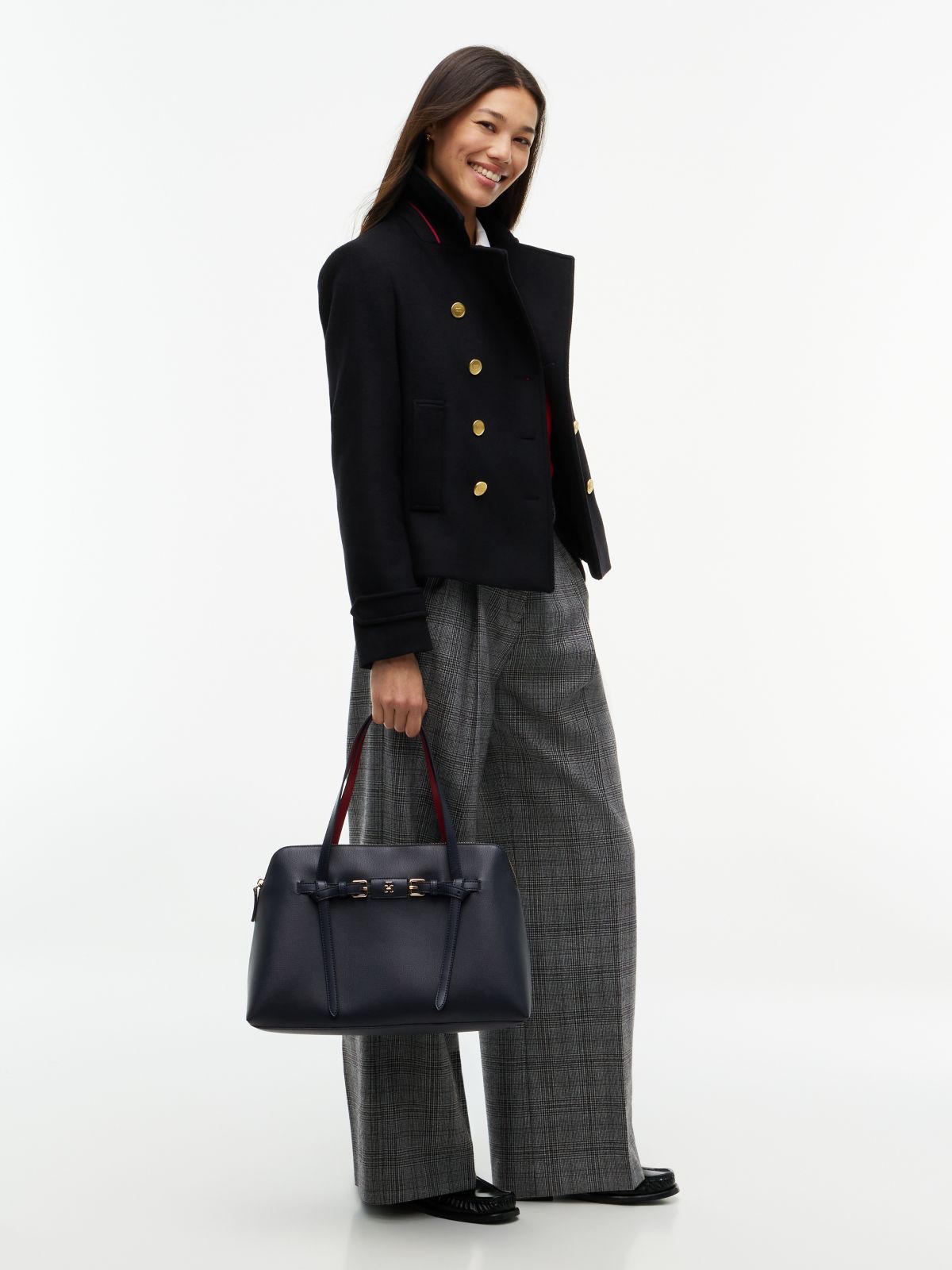 Buckle Strap Tote Bag — Blue