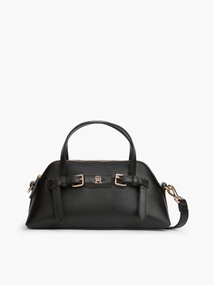 black buckle strap crossbody tote bag for women tommy hilfiger