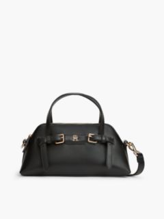 Buckle Strap Crossbody Tote Bag — Black 1