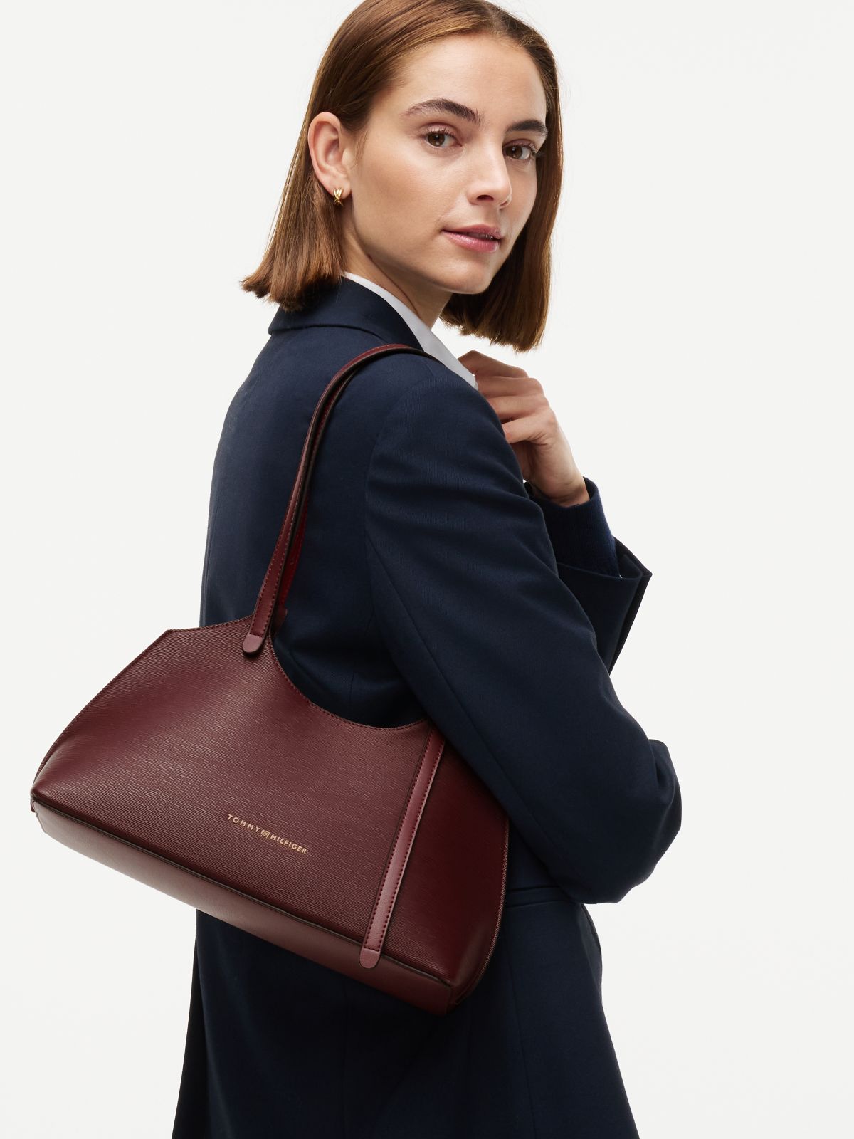 Modern Textured Tote Bag — Red