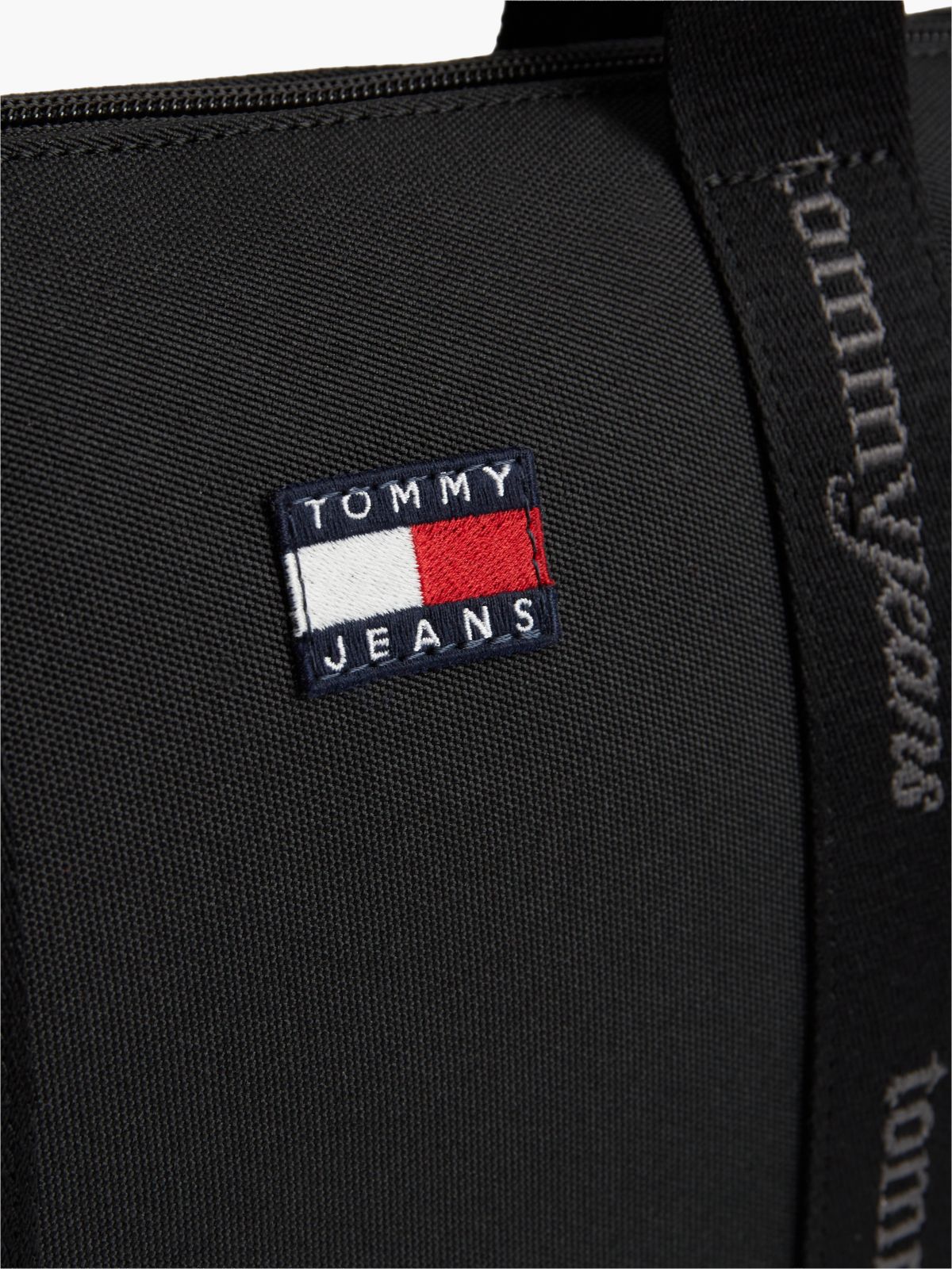 Essential Repeat Logo Tote Bag — Black