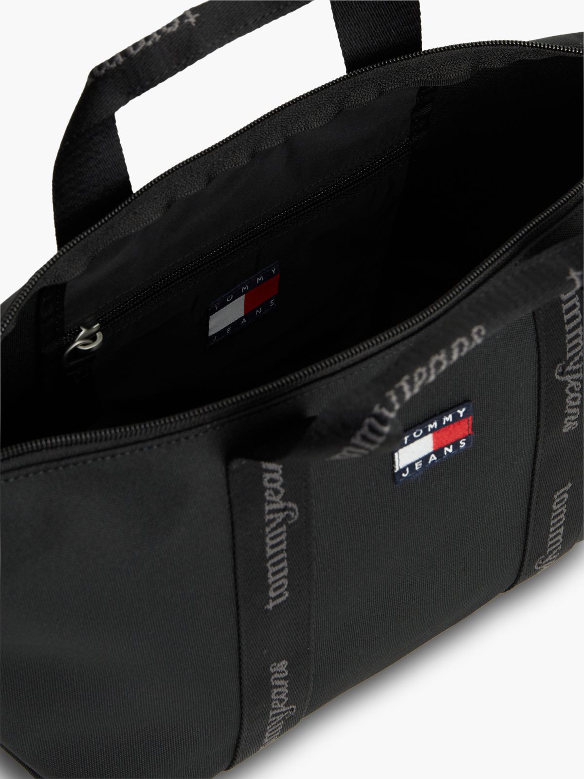 Essential Repeat Logo Tote Bag — Black