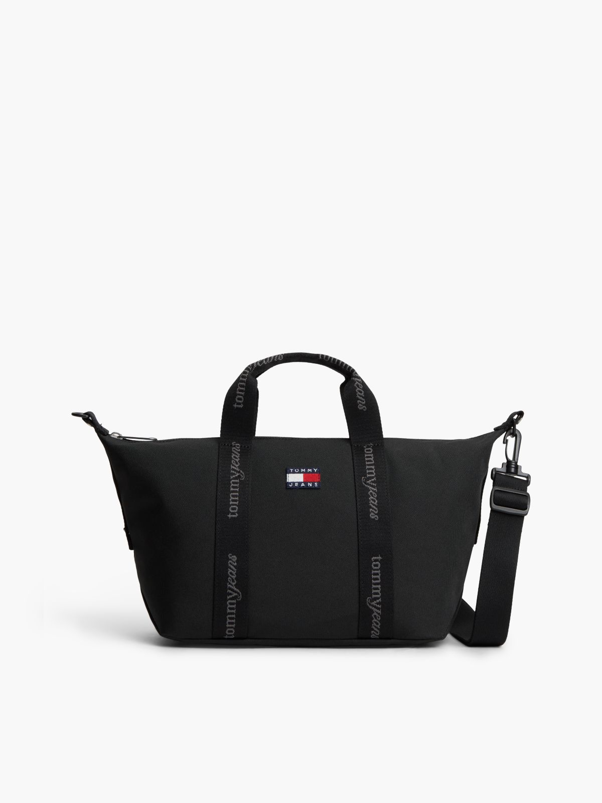 Essential Repeat Logo Tote Bag — Black