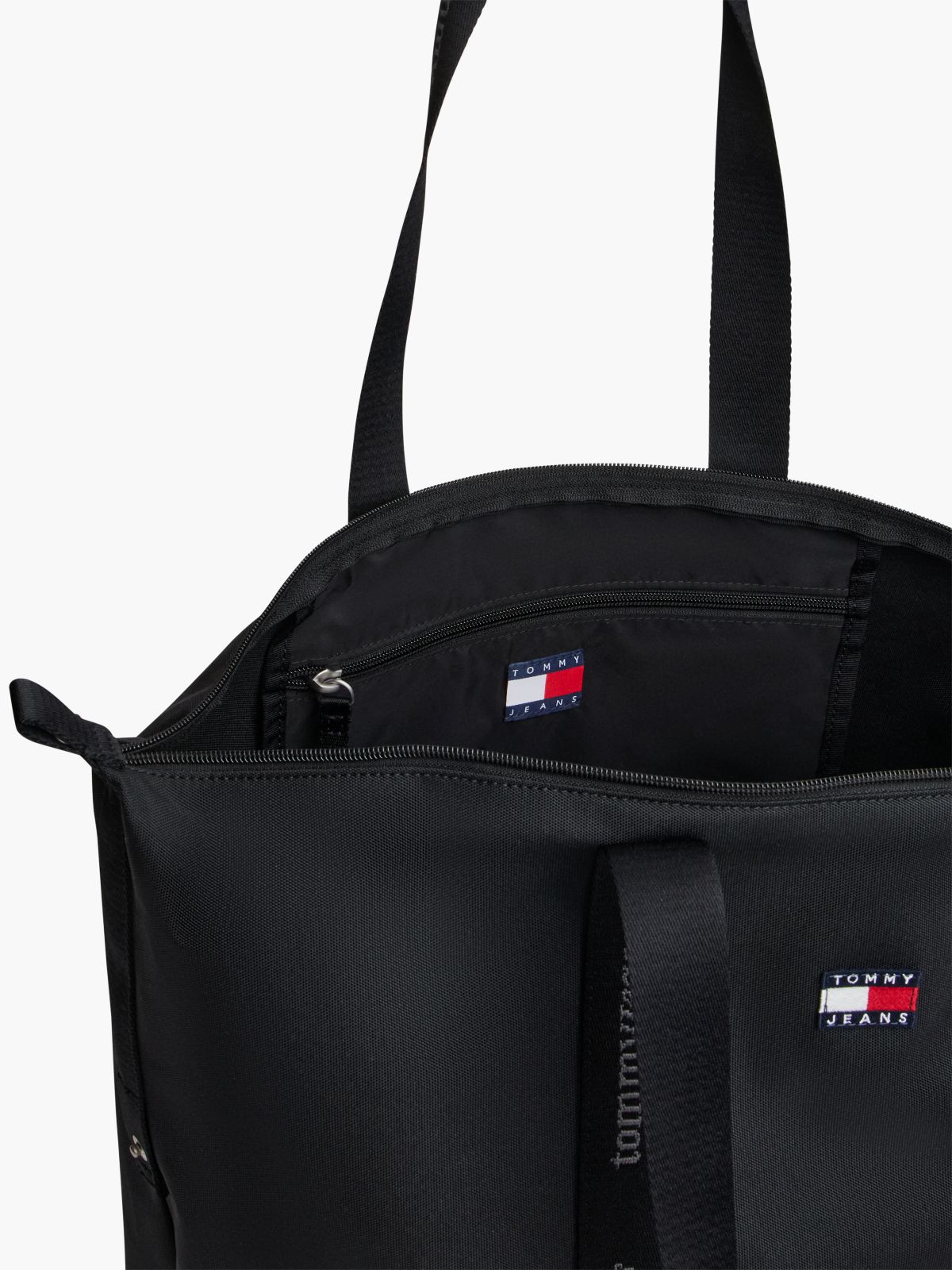 Essential Repeat Logo Tote Bag — Black