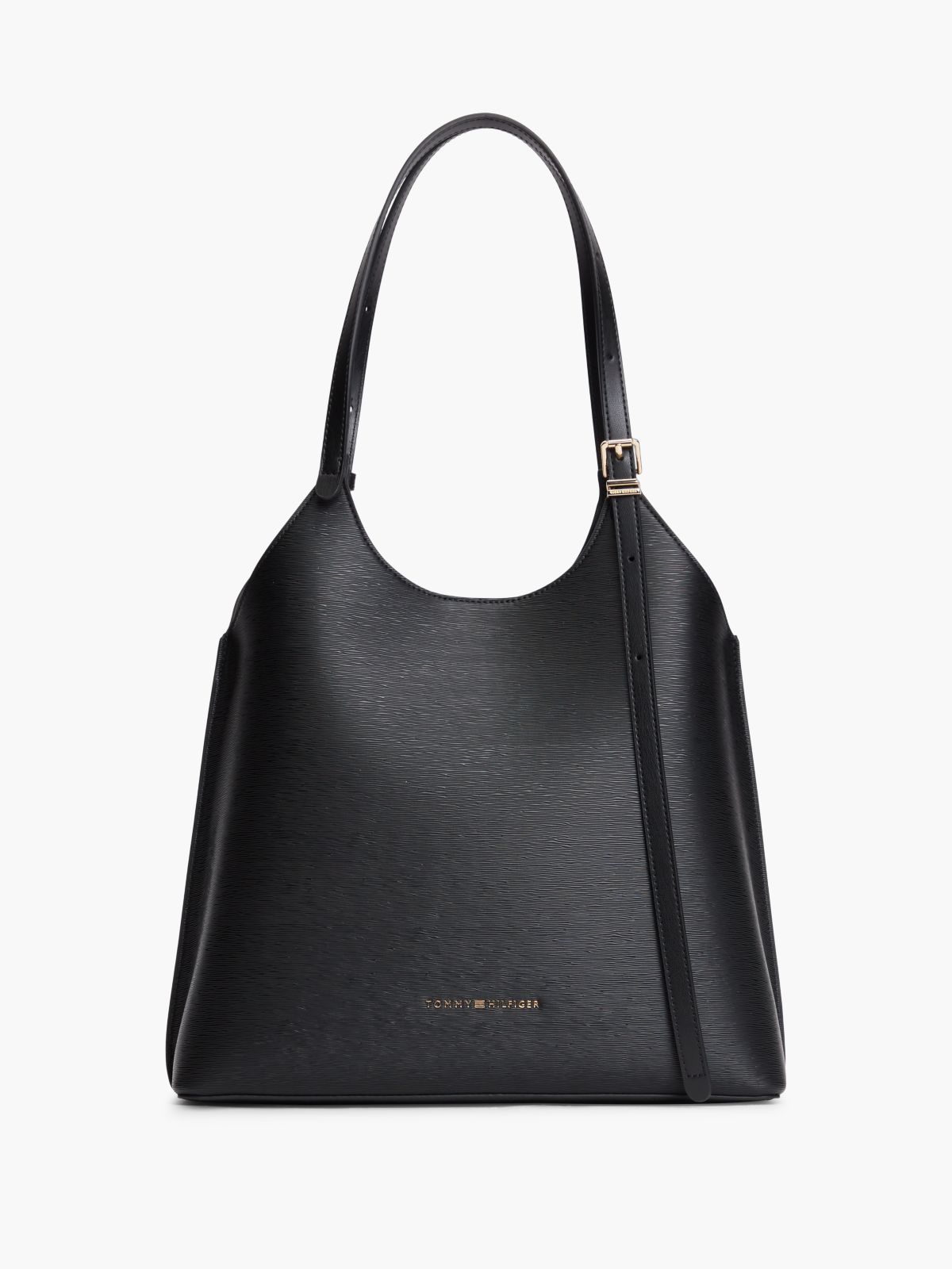 Modern Textured Tote Bag — Black