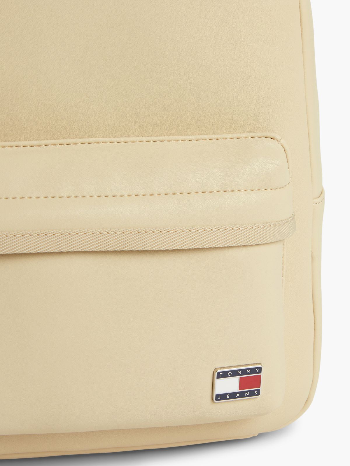 Essential Logo Plaque Dome Backpack — Beige