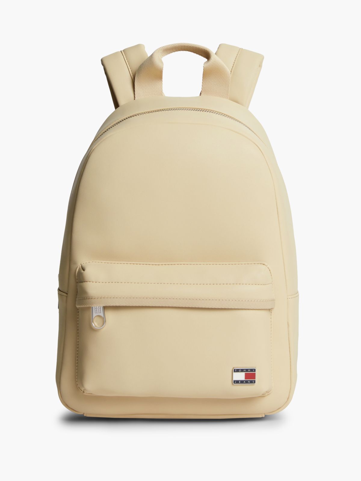 Essential Logo Plaque Dome Backpack — Beige