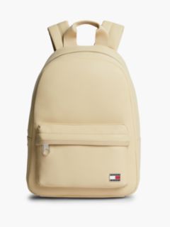 Essential Logo Plaque Dome Backpack — Beige 1