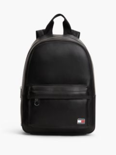 Essential Logo Plaque Dome Backpack — Black 1