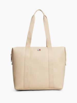 beige essential repeat logo tote bag for women tommy jeans