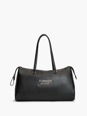 black metal logo tote bag for women tommy jeans