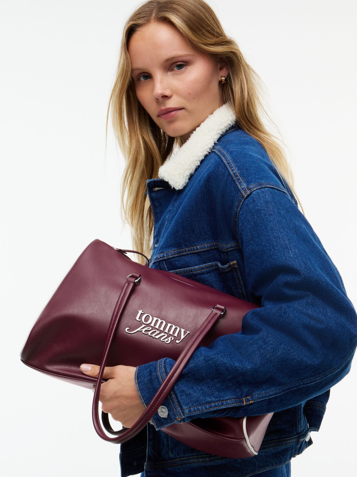 Metal Logo Tote Bag — Brown