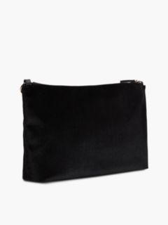 Chain Strap Charm Velvet Bag — Black 3