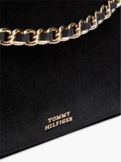 Chain Strap Charm Velvet Bag — Black 5