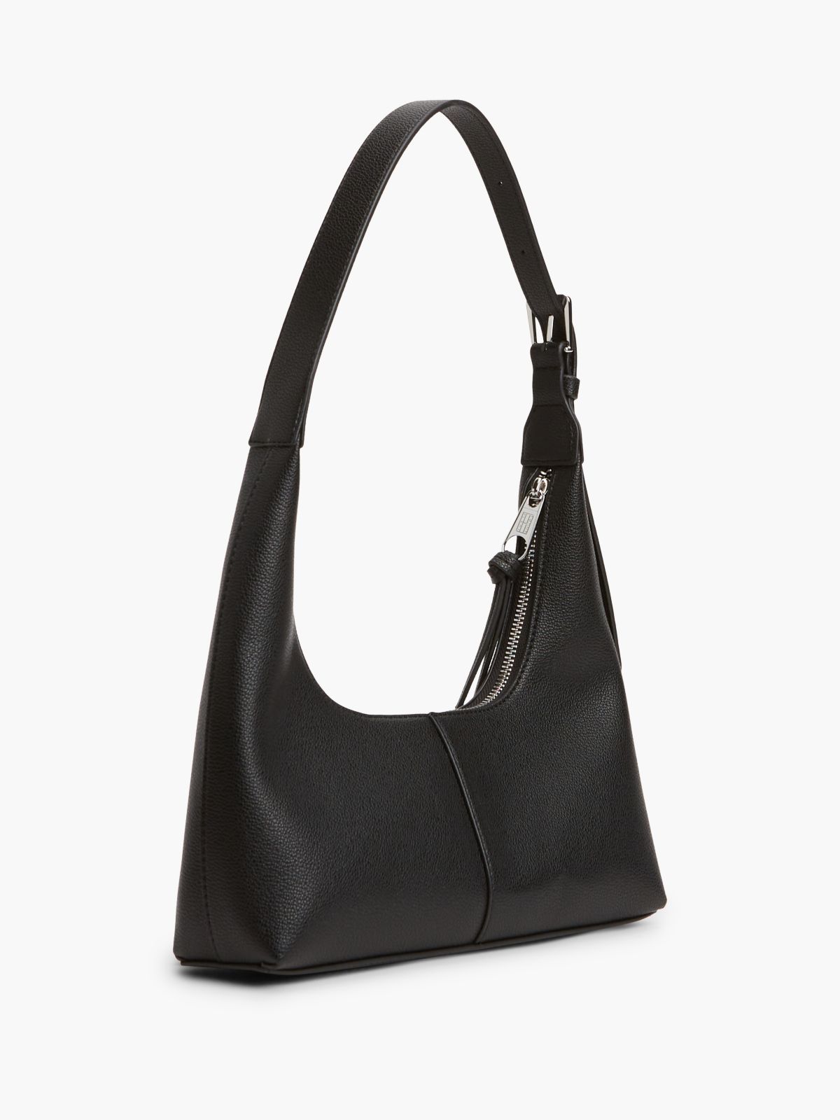 City Logo Plaque Shoulder Bag — Black