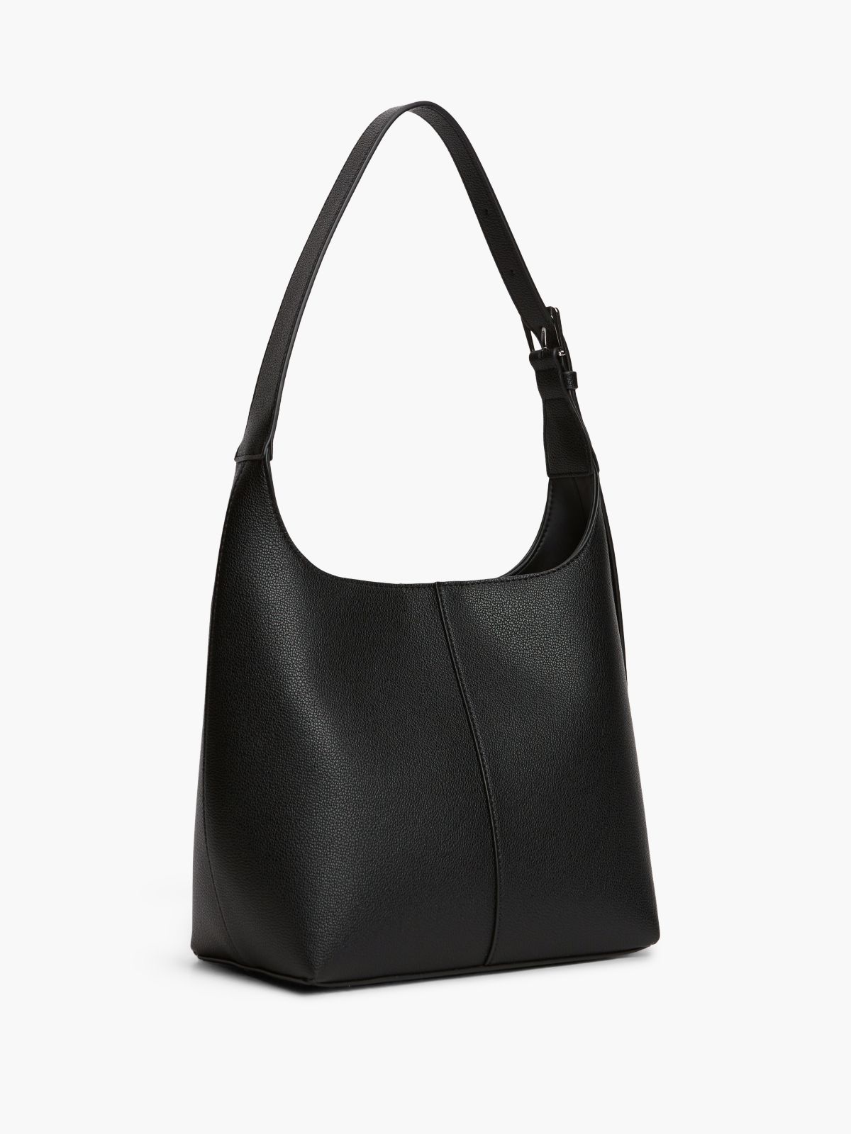 City Logo Plaque Hobo Bag — Black