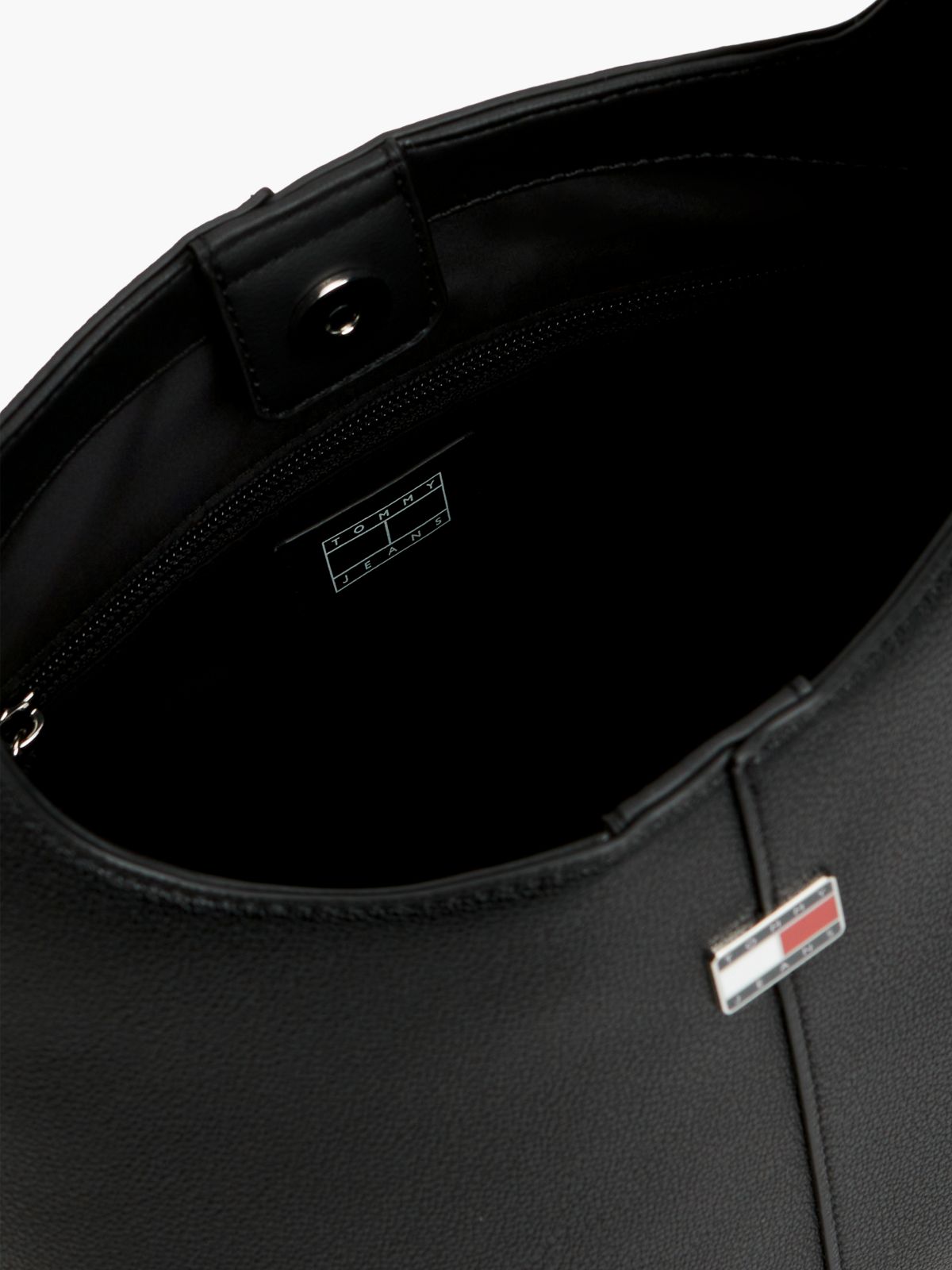 City Logo Plaque Hobo Bag — Black