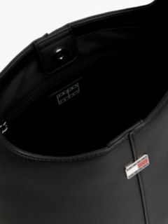 City Logo Plaque Hobo Bag — Black 4