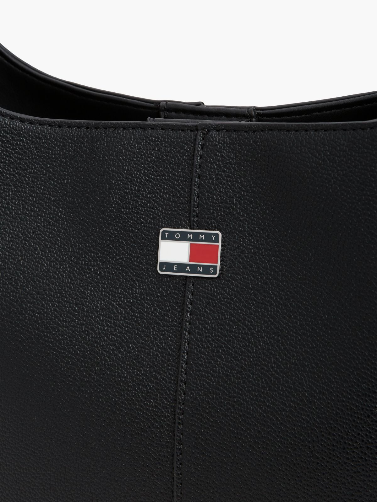City Logo Plaque Hobo Bag — Black