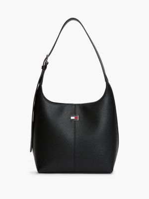 sac hobo city à plaque logo black pour femmes tommy jeans