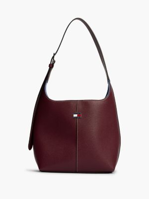 sac hobo city à plaque logo brown pour femmes tommy jeans