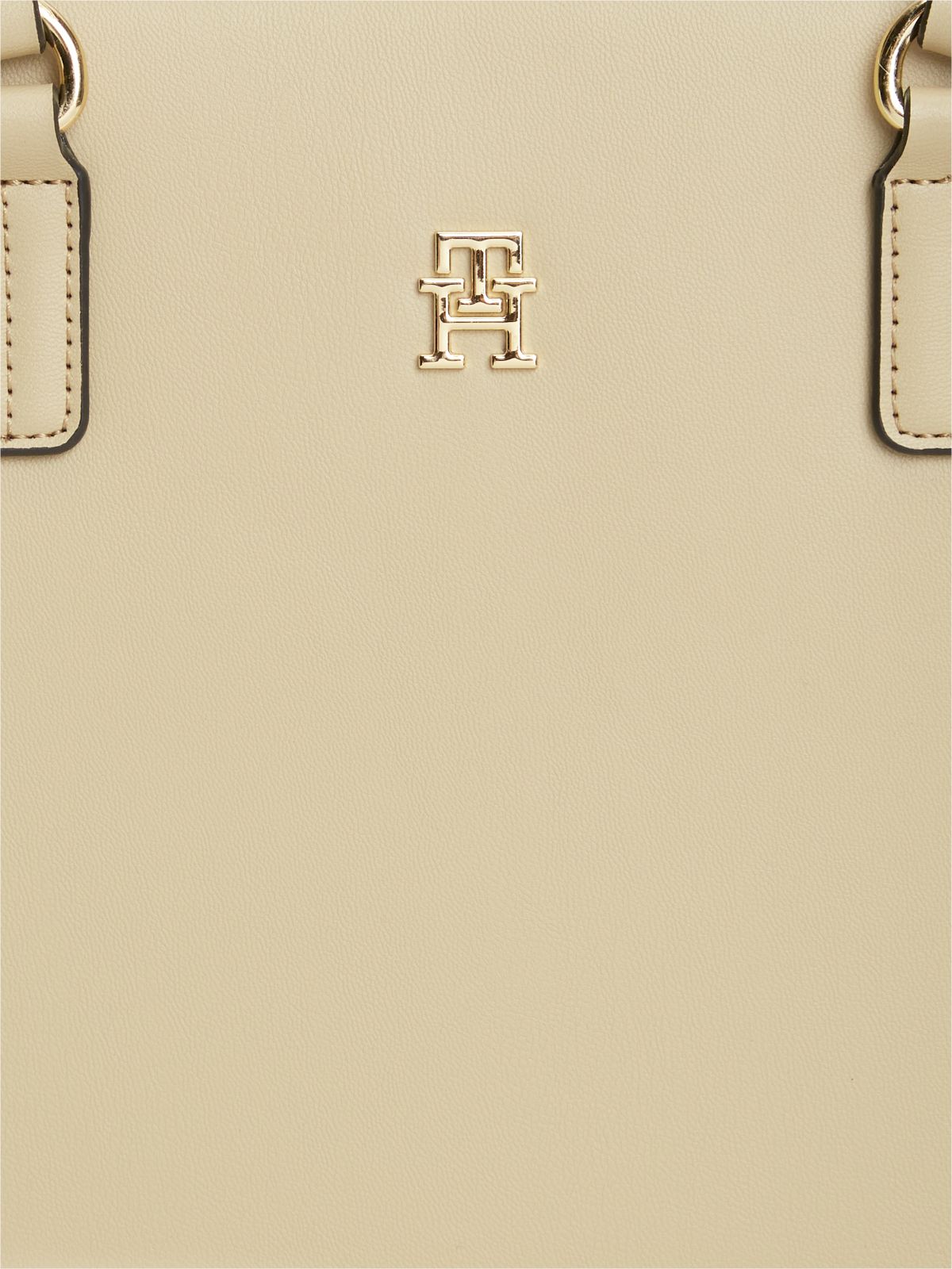 TH Monogram Plaque Tote Bag — Beige