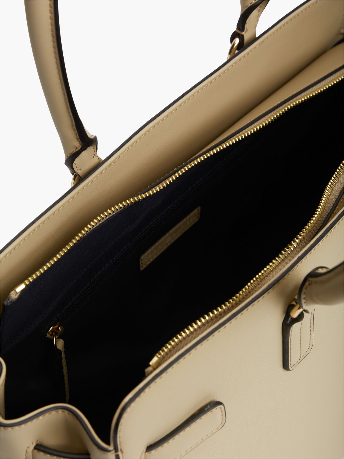 TH Monogram Plaque Tote Bag — Beige